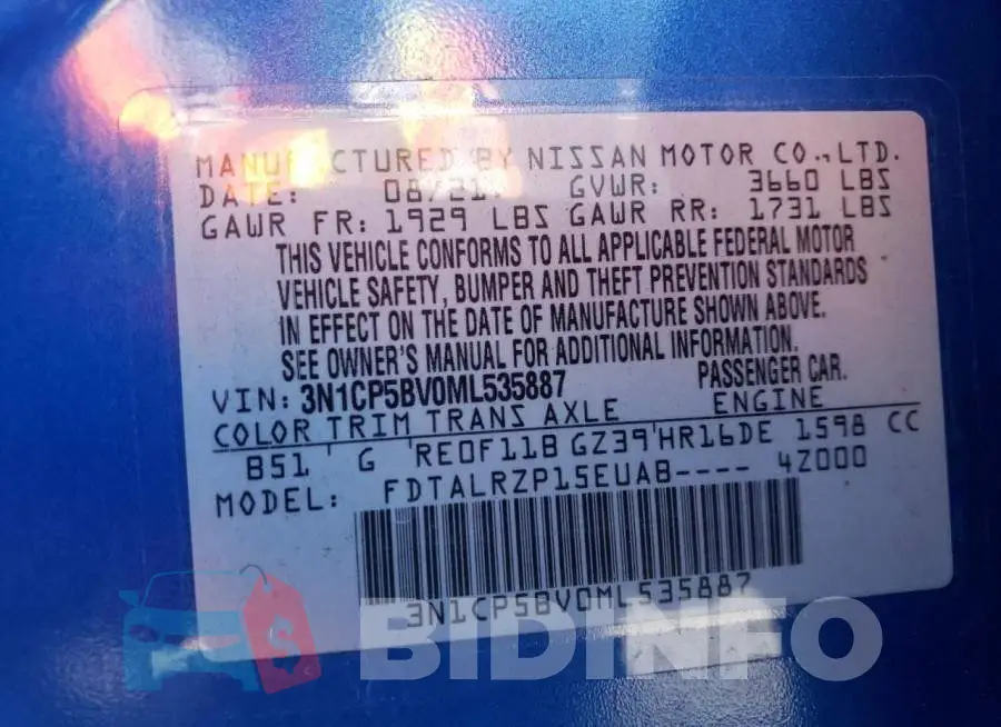 3N1CP5BV0ML535887 Photo# 12