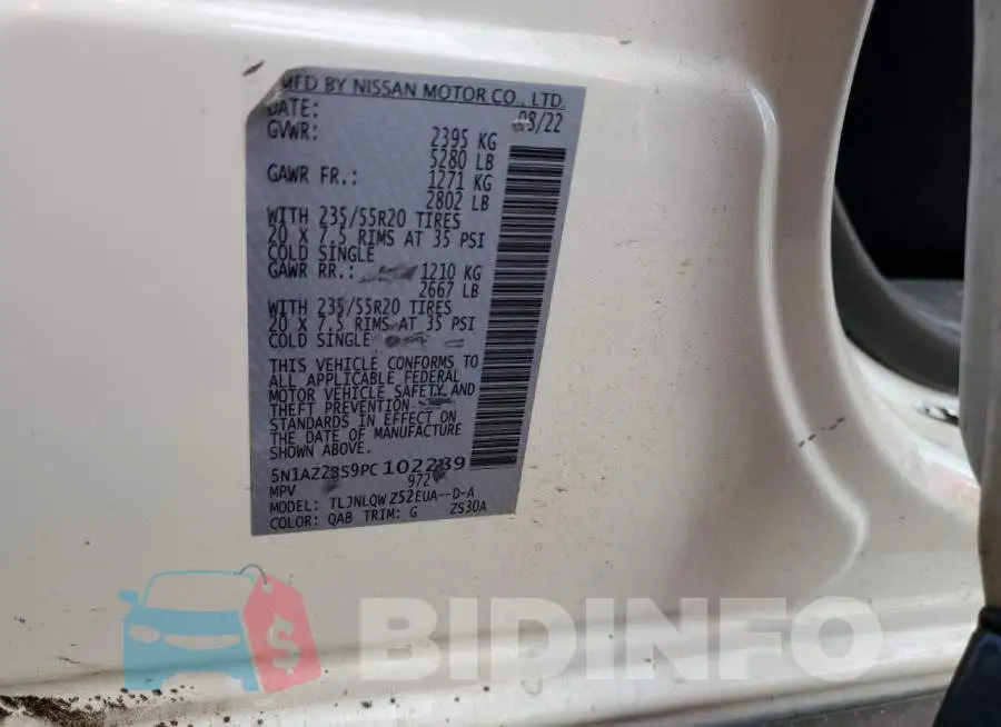 5N1AZ2BS9PC102289 Photo# 12