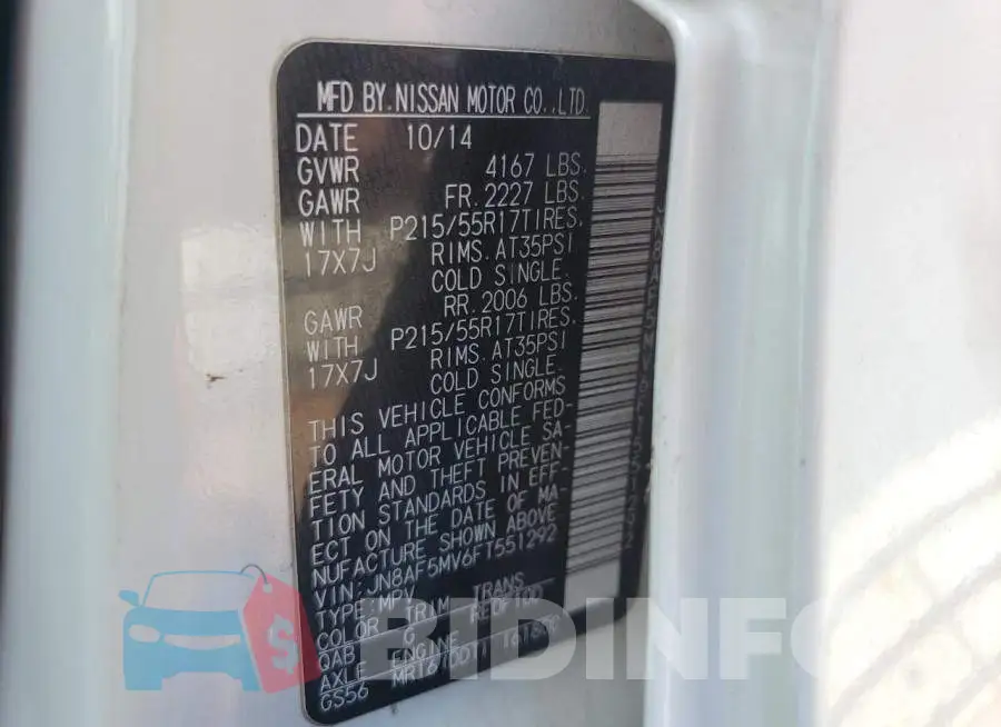 JN8AF5MV6FT551292 Photo# 12