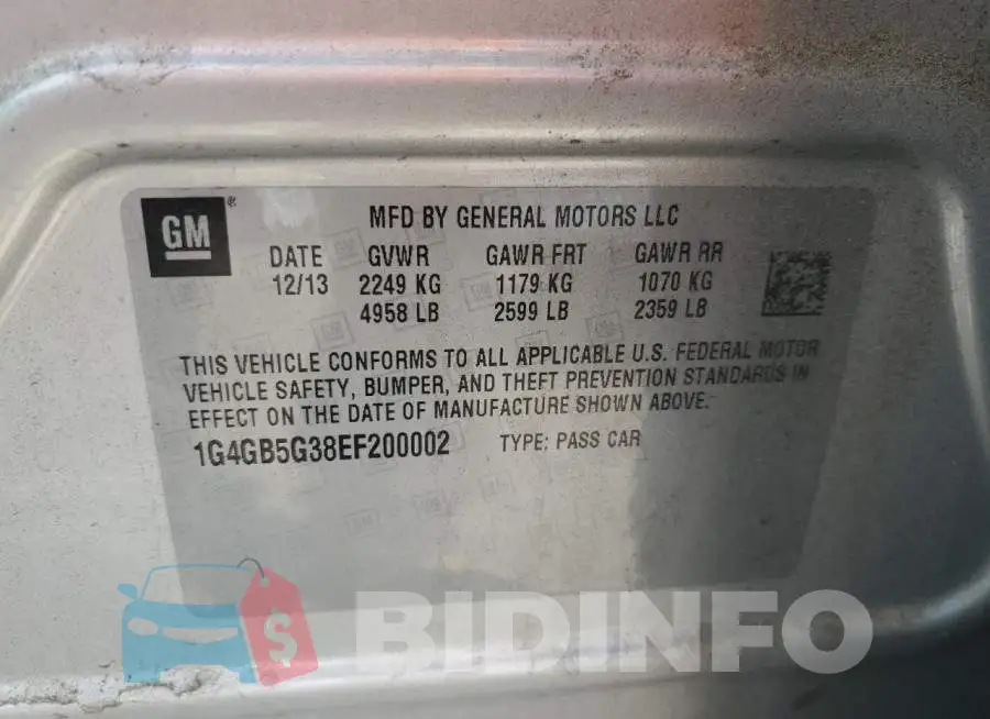 1G4GB5G38EF200002 Photo# 12