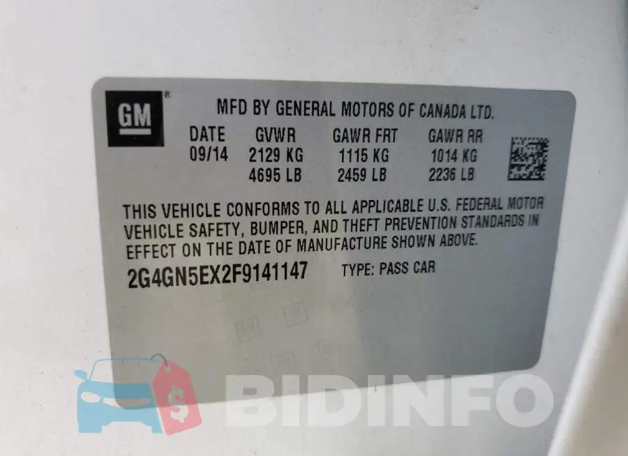 2G4GN5EX2F9141147 Photo# 13