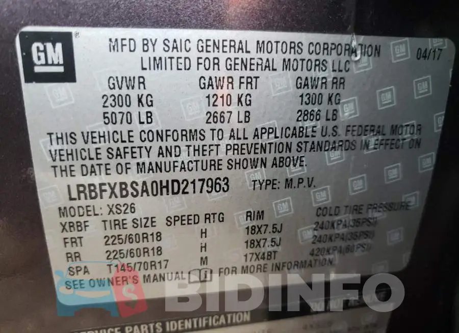 LRBFXBSA0HD217963 Photo# 14