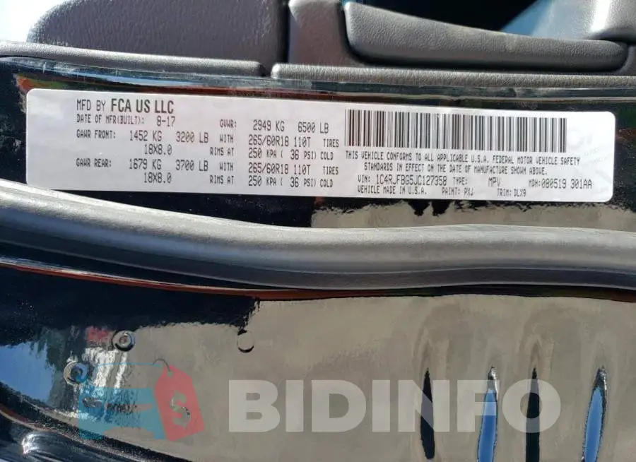 1C4RJFBG5JC127358 Photo# 13