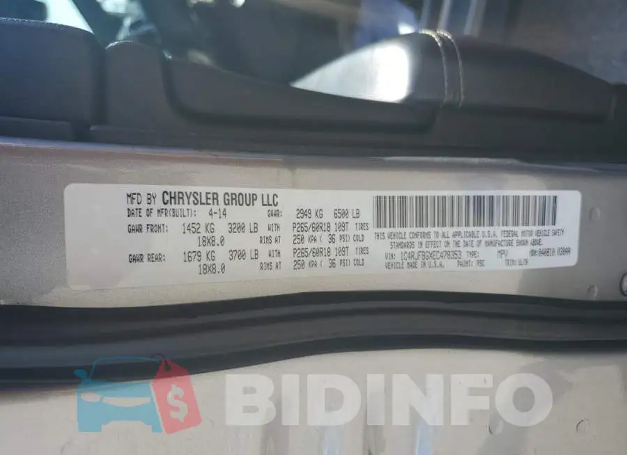 1C4RJFBGXEC478353 Photo# 13
