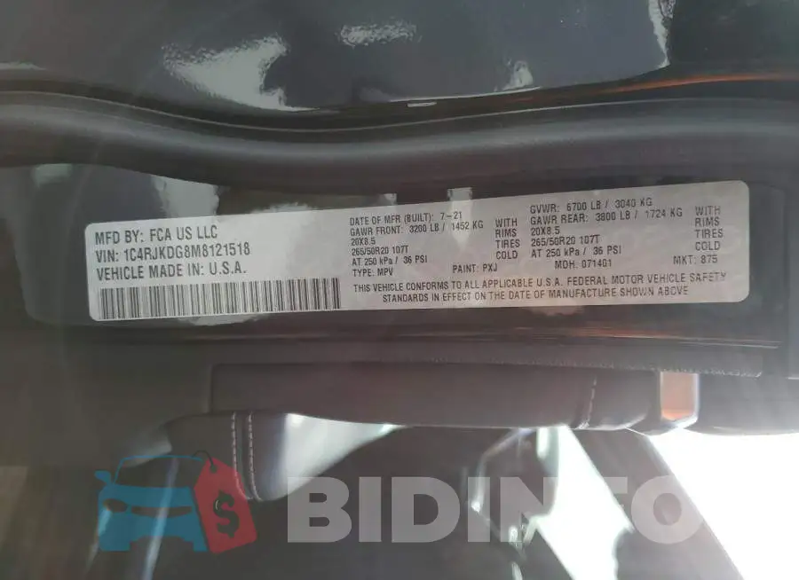 1C4RJKDG8M8121518 Photo# 13