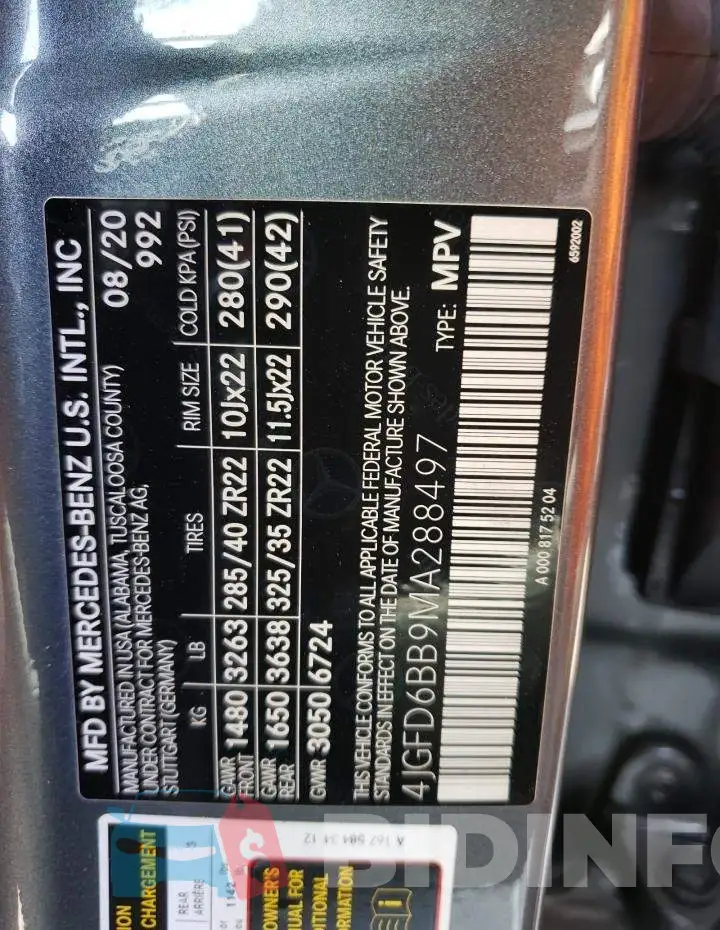 4JGFD6BB9MA288497 Photo# 12