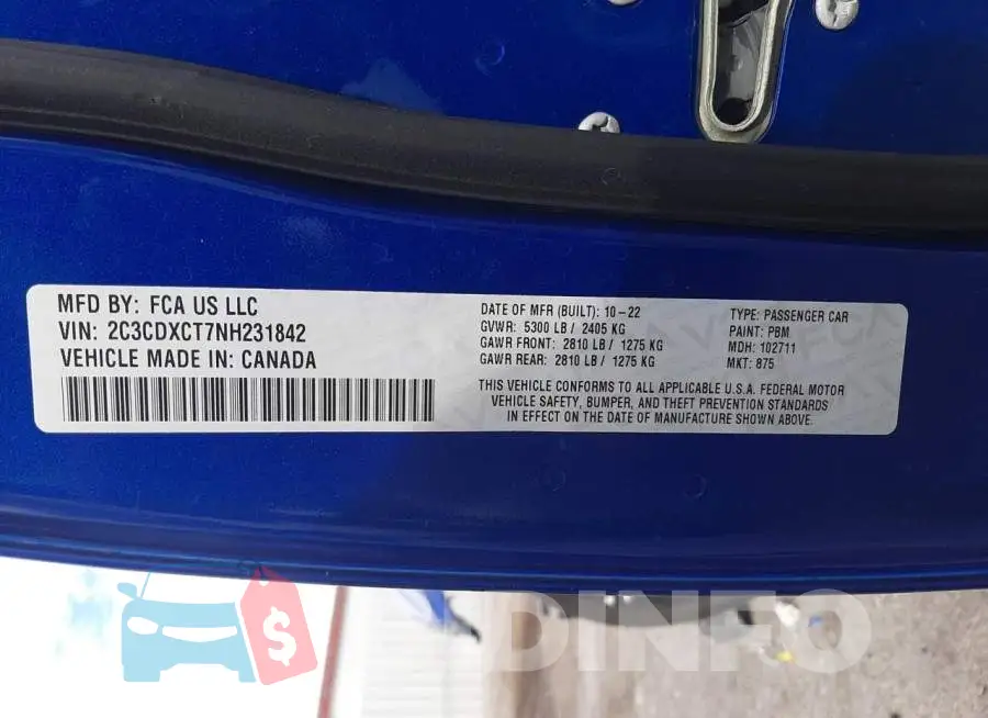 2C3CDXCT7NH231842 Photo# 12