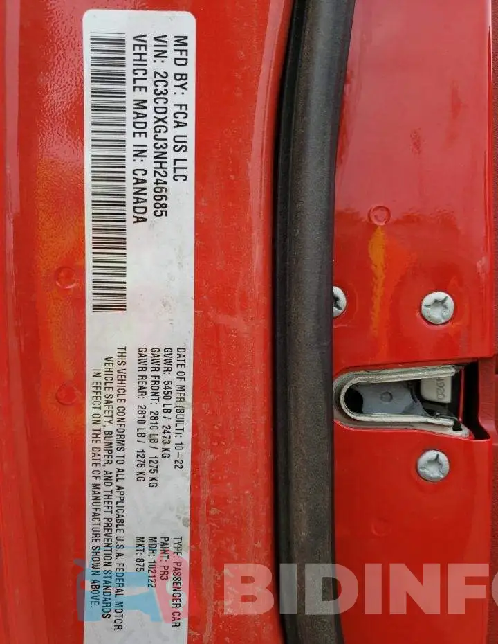2C3CDXGJ3NH246685 Photo# 12