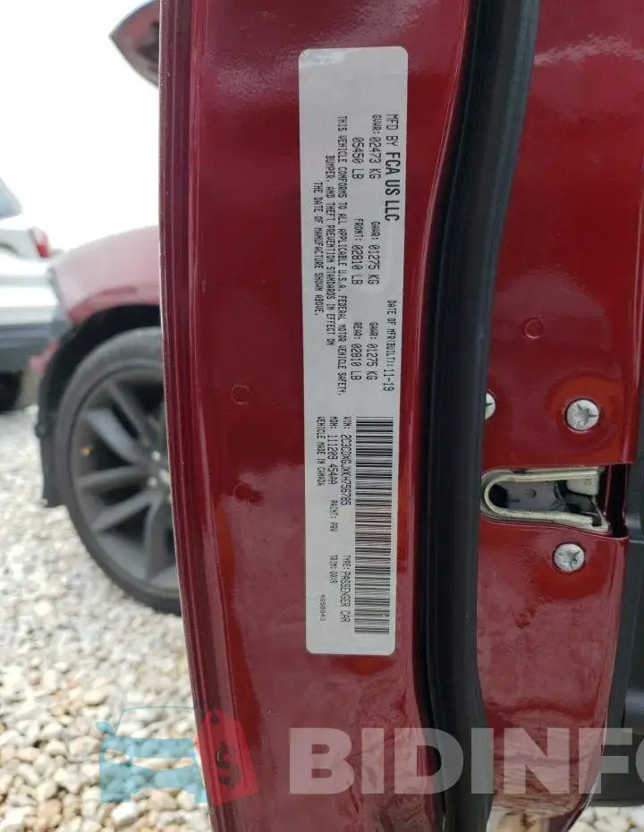 2C3CDXGJXKH756785 Photo# 12