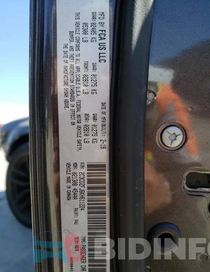 2C3CDZFJ6KH611224 Photo# 12