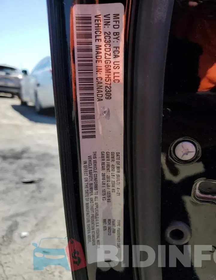 2C3CDZJG6MH572309 Photo# 13
