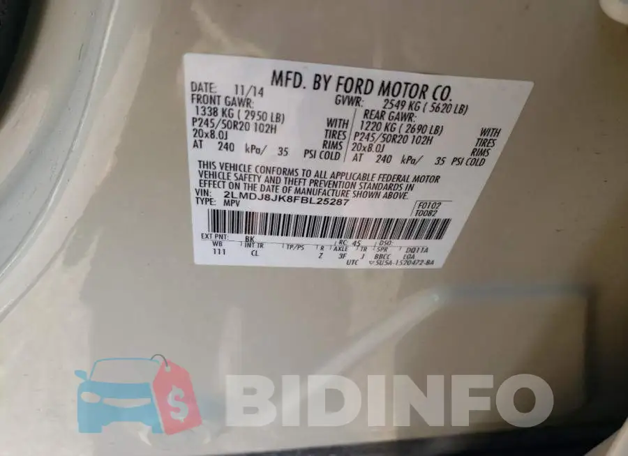 2LMDJ8JK8FBL25287 Photo# 12