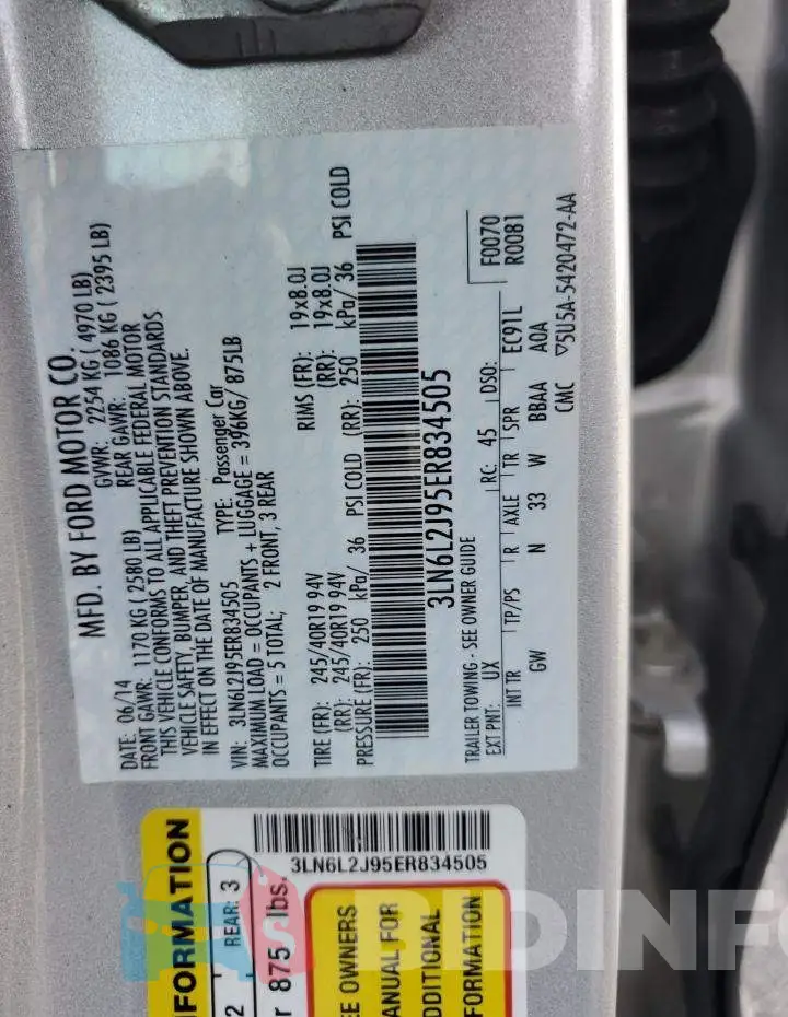 3LN6L2J95ER834505 Photo# 13