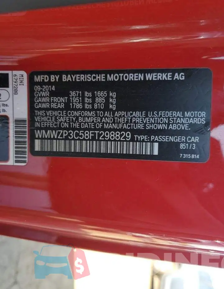WMWZP3C58FT298829 Photo# 12
