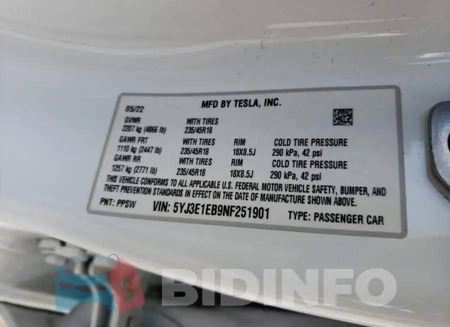 5YJ3E1EB9NF251901 Photo# 13