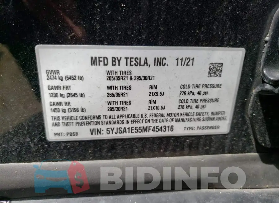 5YJSA1E55MF454316 Photo# 13