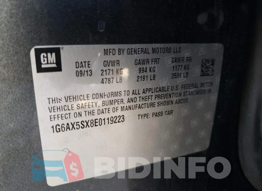 1G6AX5SX8E0119223 Photo# 12