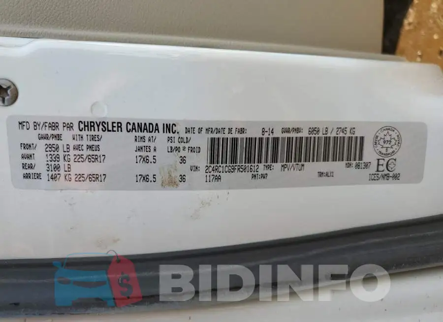 2C4RC1CG9FR501612 Photo# 13