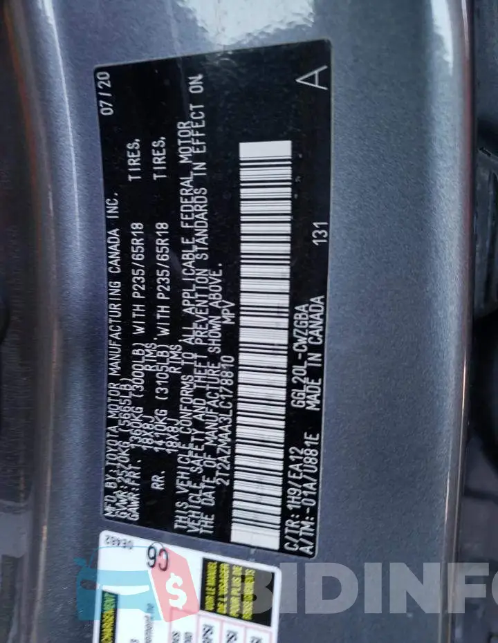 2T2AZMAA3LC178810 Photo# 14