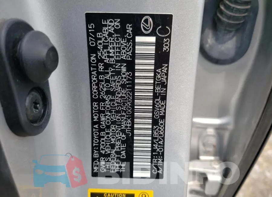 JTHBK1GG9G2211173 Photo# 12