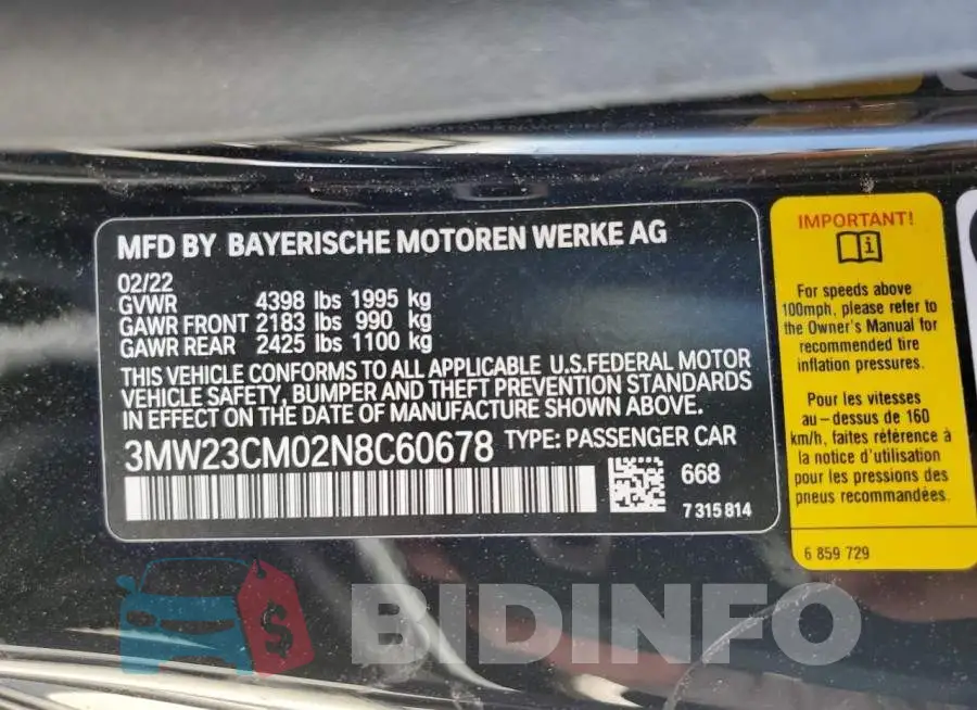 3MW23CM02N8C60678 Photo# 13