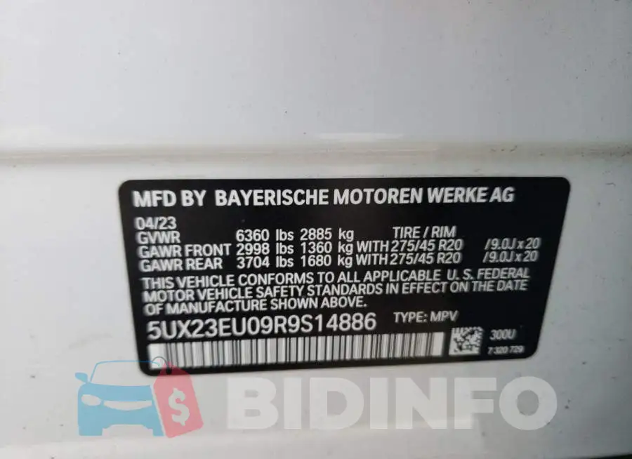 5UX23EU09R9S14886 Photo# 12