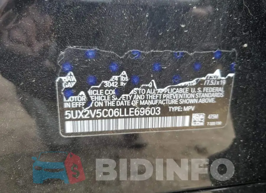 5UX2V5C06LLE69603 Photo# 13