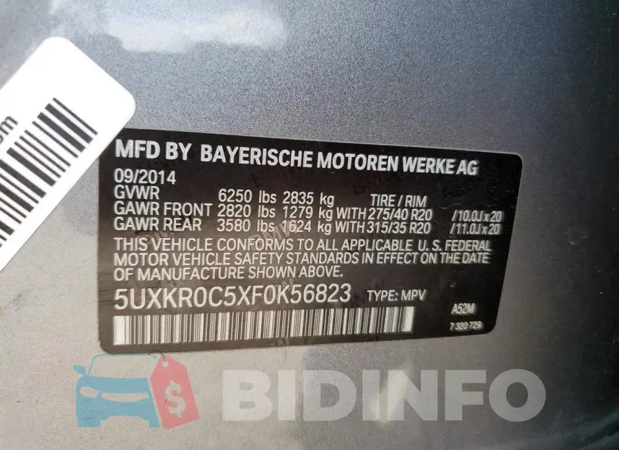 5UXKR0C5XF0K56823 Photo# 13
