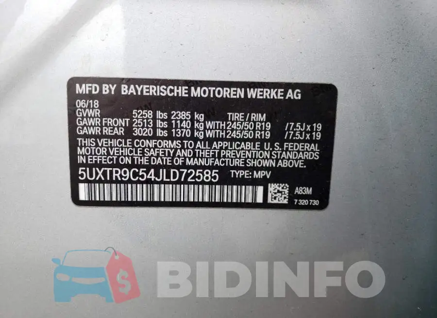 5UXTR9C54JLD72585 Photo# 13