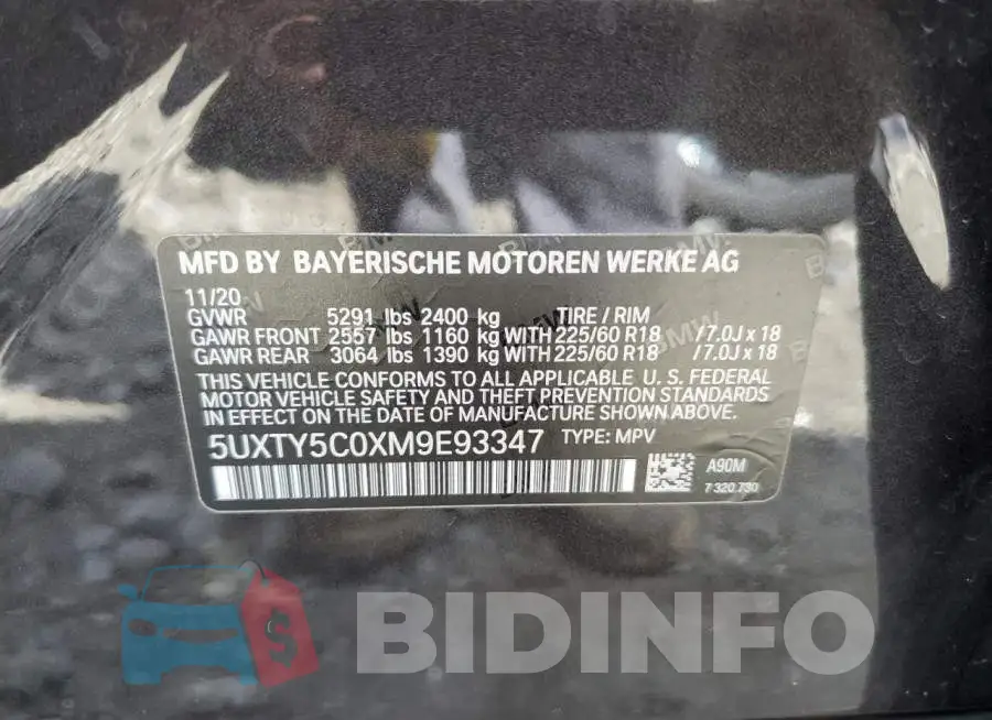 5UXTY5C0XM9E93347 Photo# 12