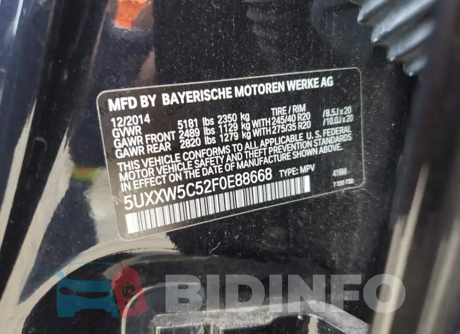 5UXXW5C52F0E88668 Photo# 13