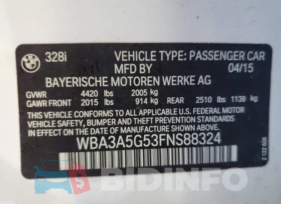 WBA3A5G53FNS88324 Photo# 12