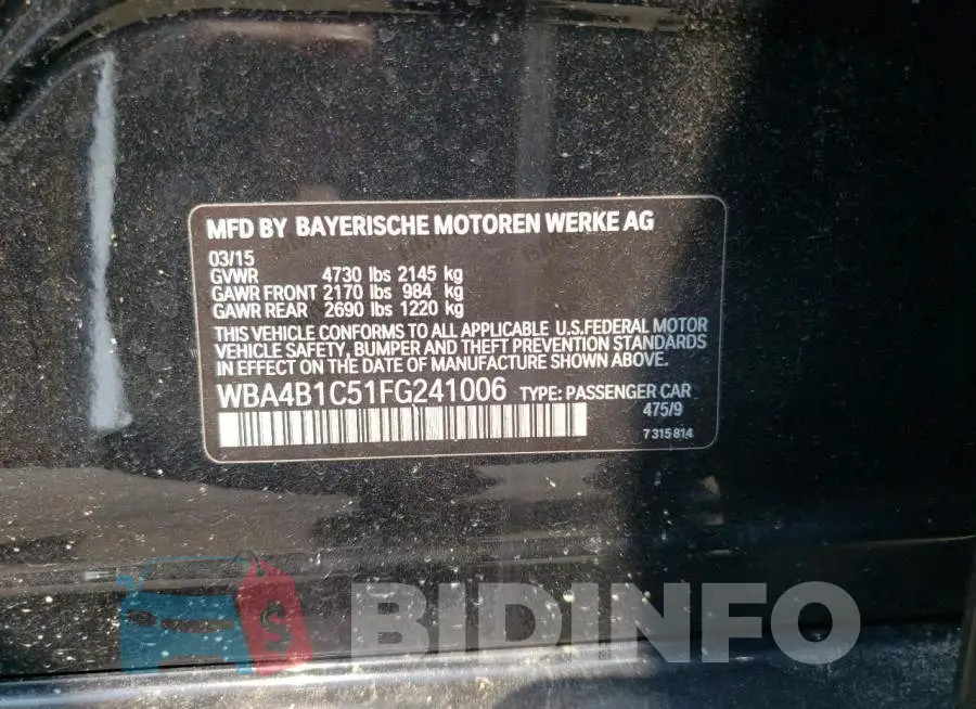 WBA4B1C51FG241006 Photo# 12