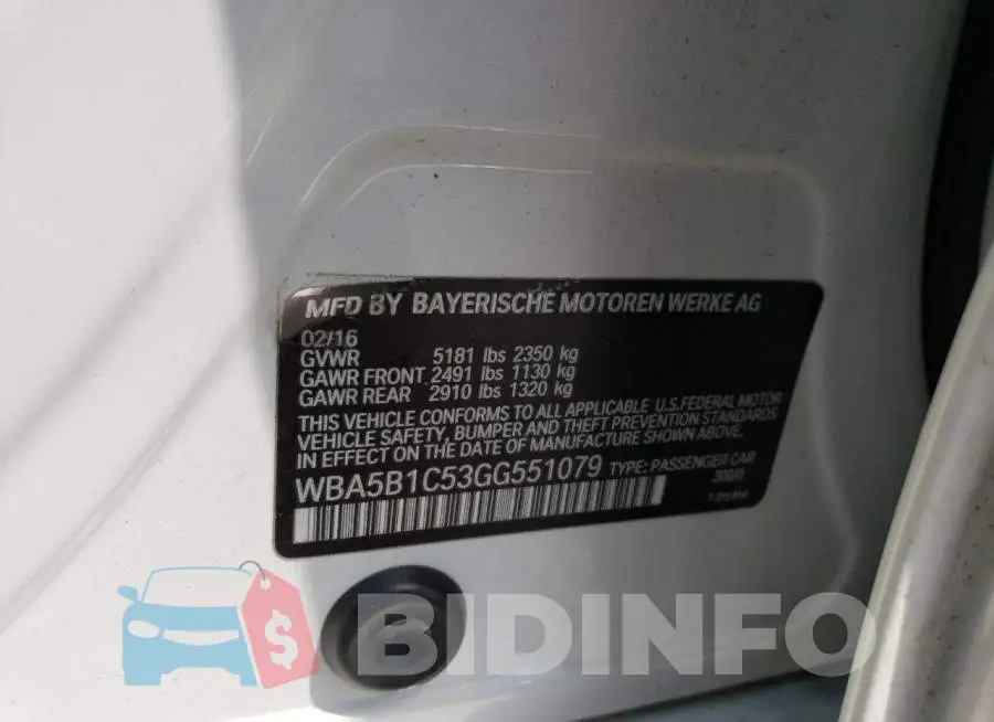 WBA5B1C53GG551079 Photo# 13