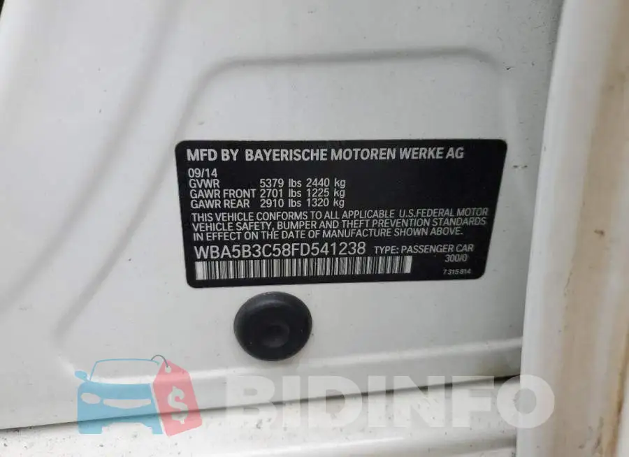 WBA5B3C58FD541238 Photo# 12