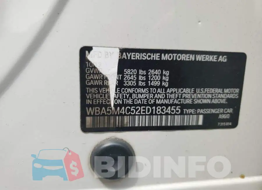 WBA5M4C52ED183455 Photo# 12