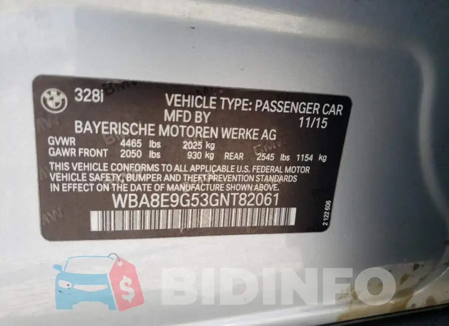 WBA8E9G53GNT82061 Photo# 12
