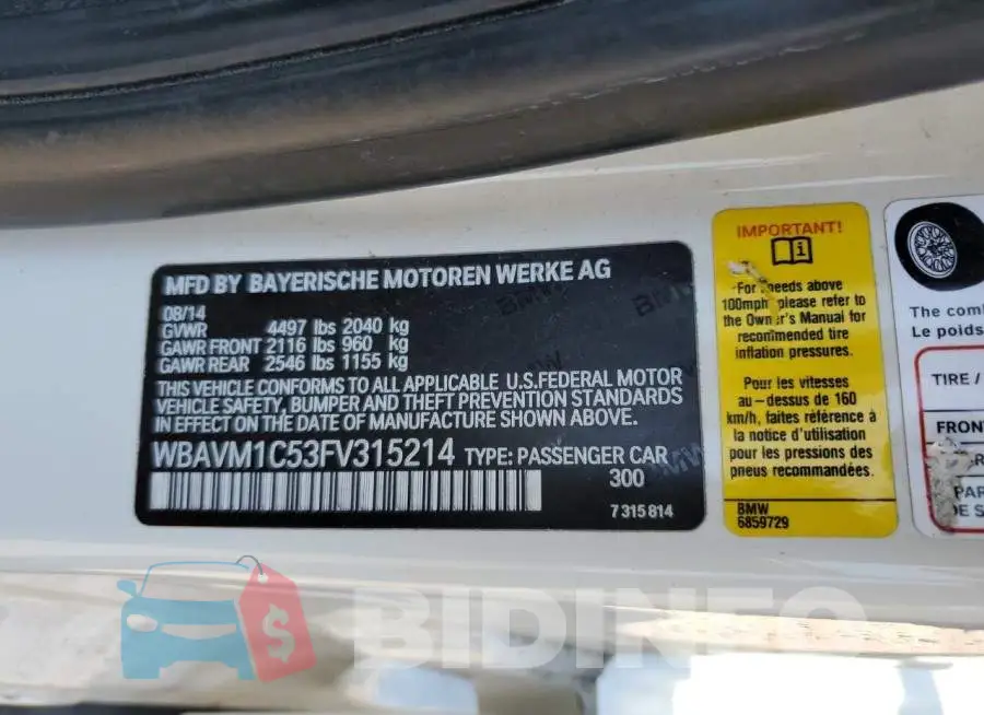 WBAVM1C53FV315214 Photo# 13