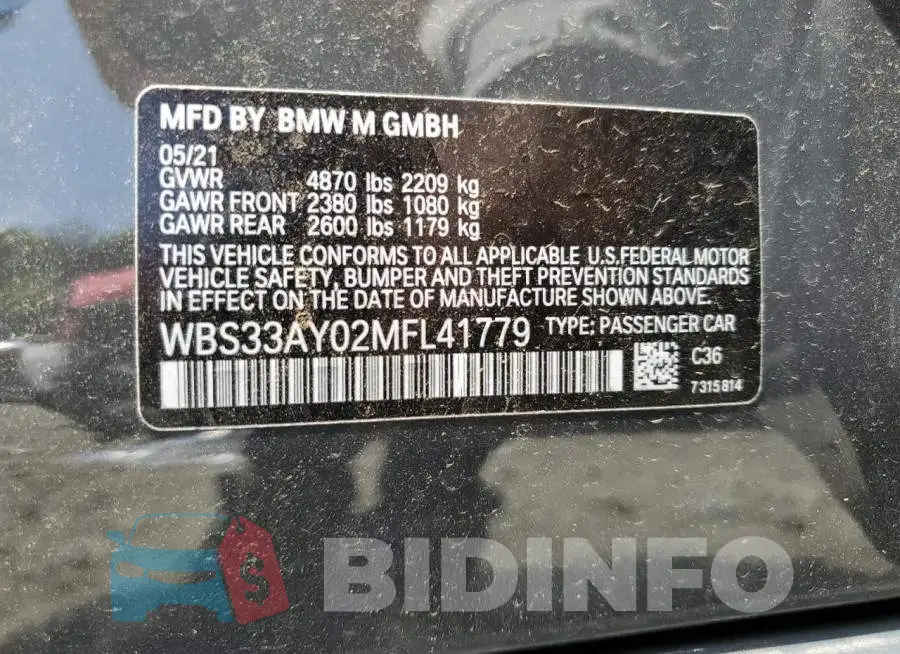 WBS33AY02MFL41779 Photo# 12