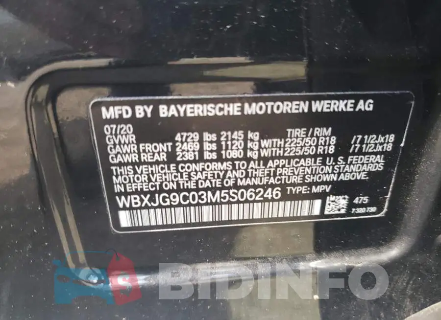 WBXJG9C03M5S06246 Photo# 12