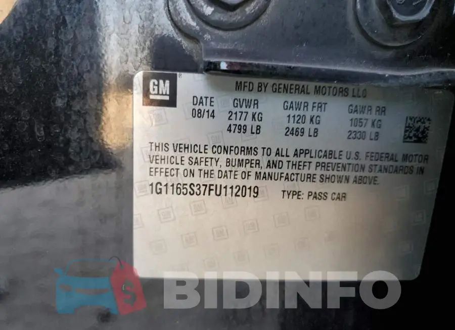 1G1165S37FU112019 Photo# 12