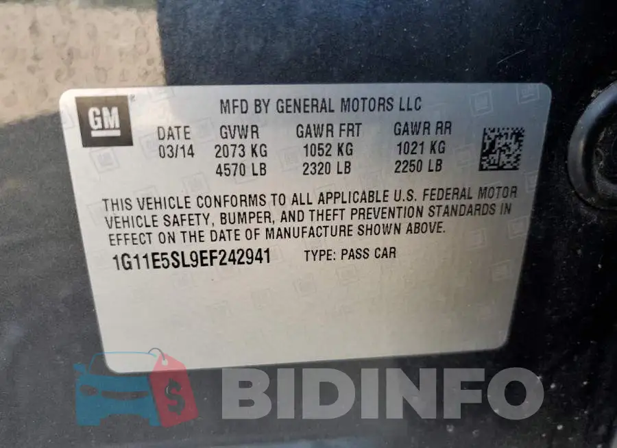 1G11E5SL9EF242941 Photo# 12