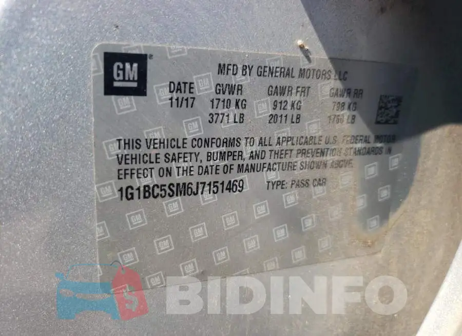 1G1BC5SM6J7151469 Photo# 12