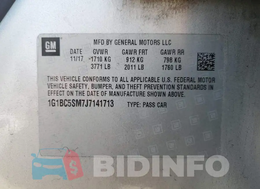 1G1BC5SM7J7141713 Photo# 13