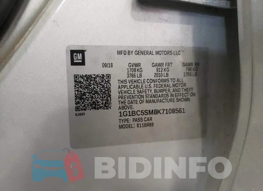 1G1BC5SM8K7108561 Photo# 12
