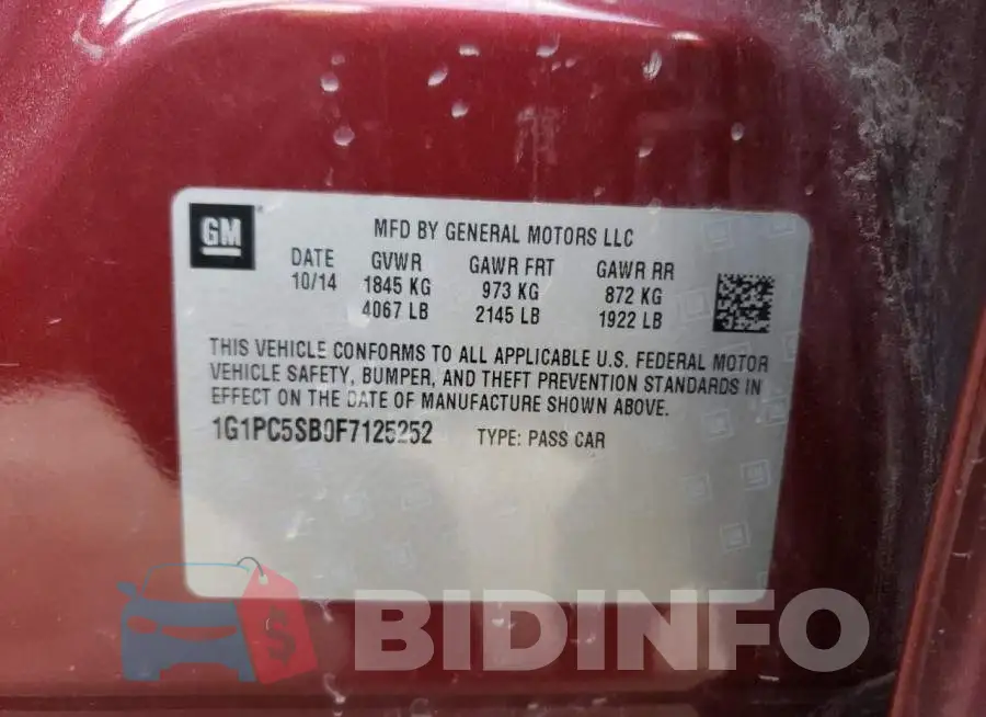 1G1PC5SB0F7125252 Photo# 13