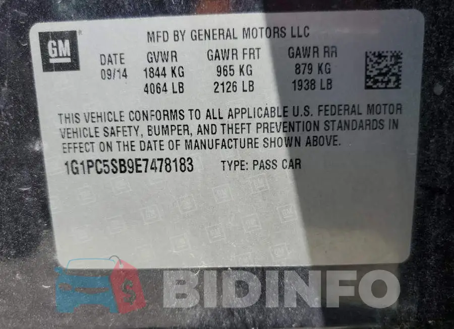 1G1PC5SB9E7478183 Photo# 12