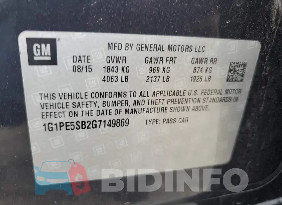 1G1PE5SB2G7149869 Photo# 12
