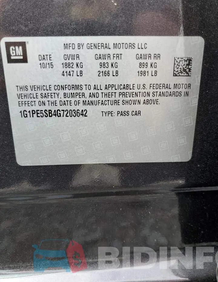 1G1PE5SB4G7203642 Photo# 12