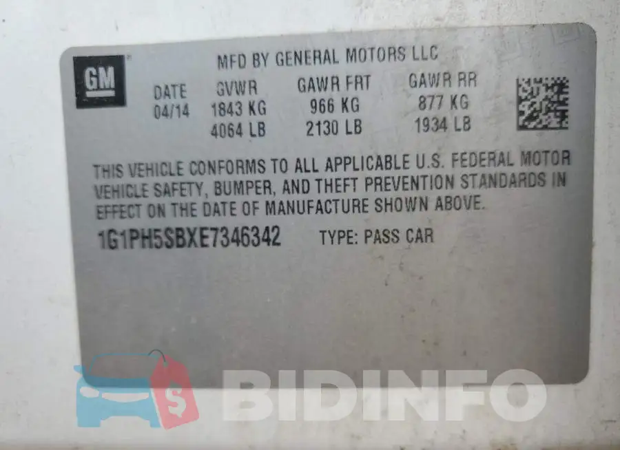 1G1PH5SBXE7346342 Photo# 12